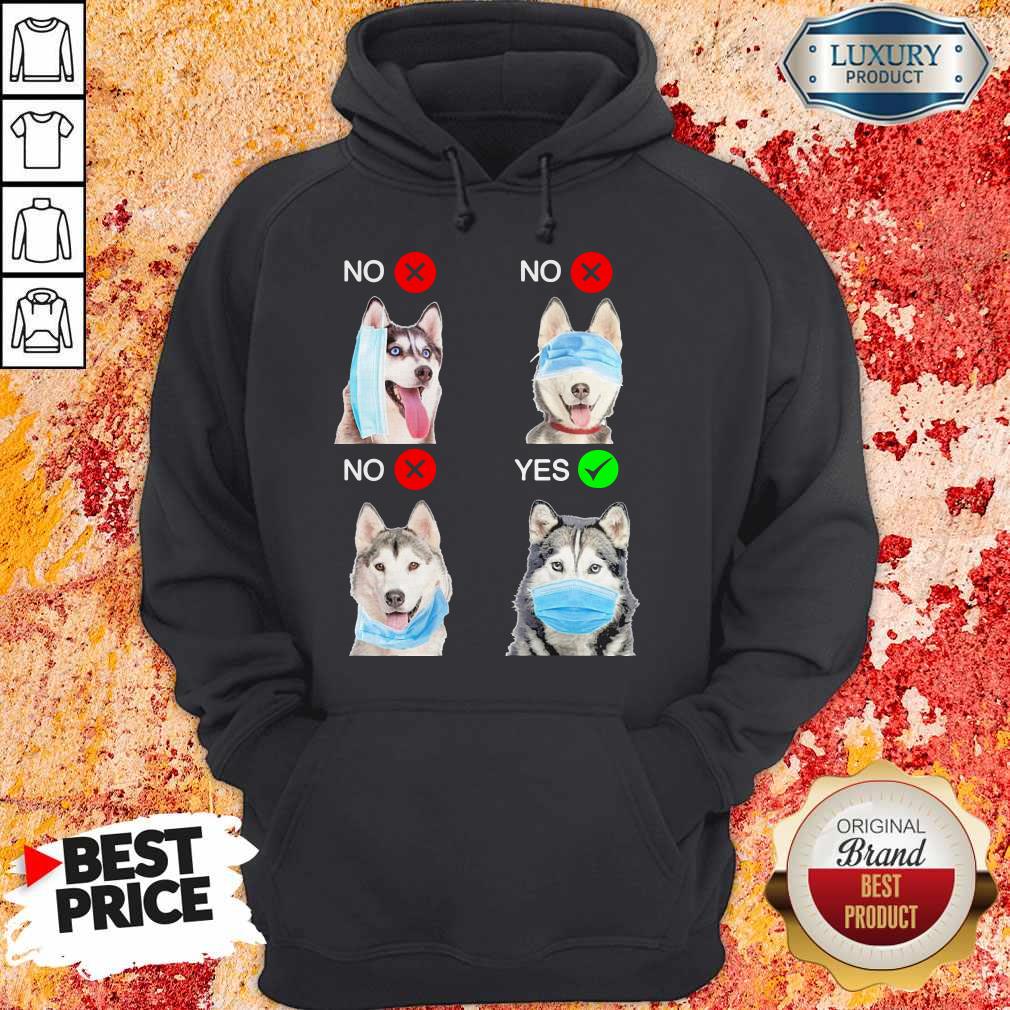 Siberian Husky Dogs Right Way To Wear Mask Shirt - Image 5