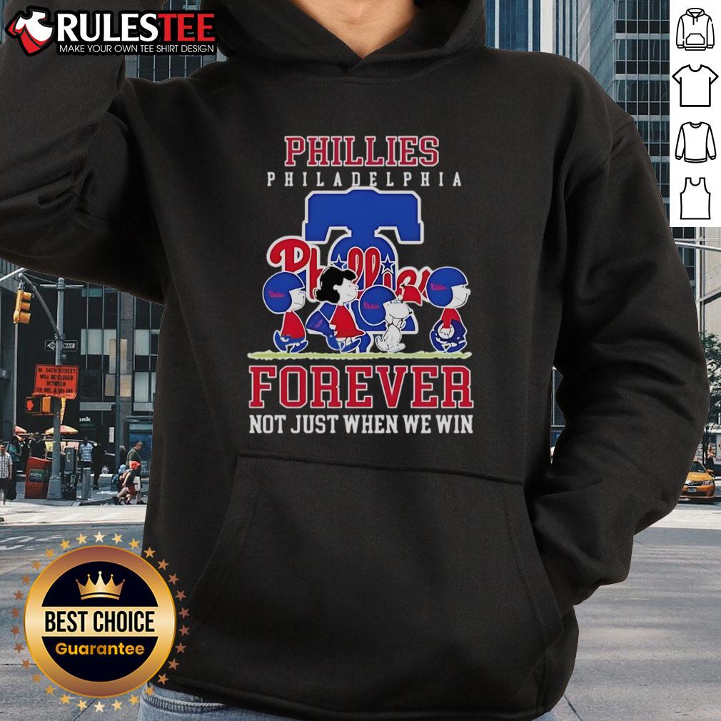 Happy Peanuts Charlie Brown Snoopy Philadelphia Phillies Baseball Forever Not Just When We Win T-Shirt - Image 2