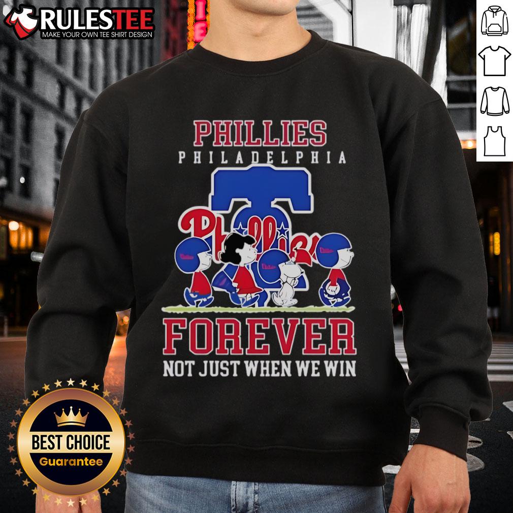 Happy Peanuts Charlie Brown Snoopy Philadelphia Phillies Baseball Forever Not Just When We Win T-Shirt - Image 5