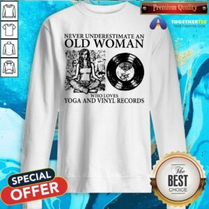Alternative view of An Old Woman Who Loves Yoga And Vinyl Records Shirt