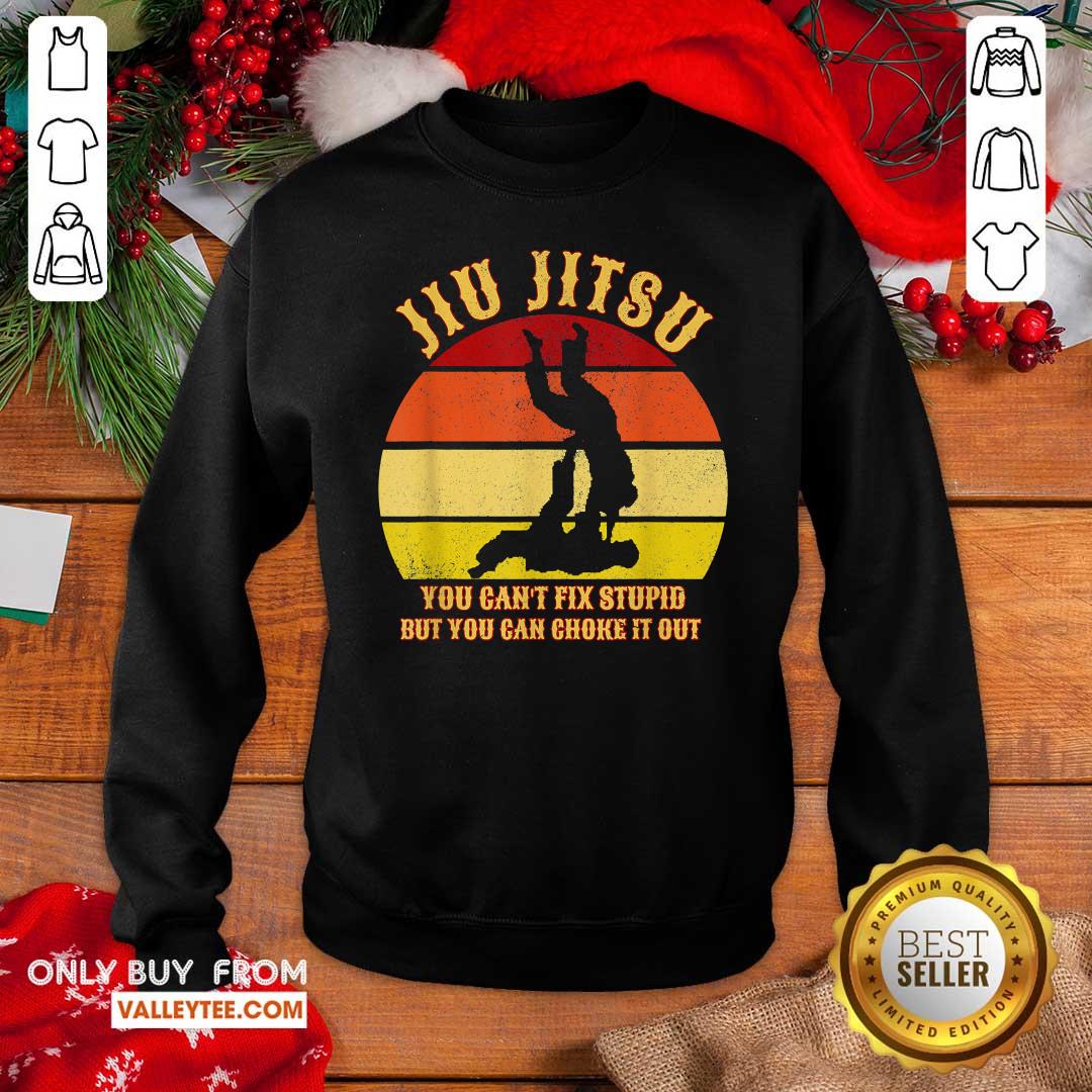 Pretty Jiu Jitsu You Cant Fix Stupid But You Can Choke It Out Vintage Shirt - Image 5