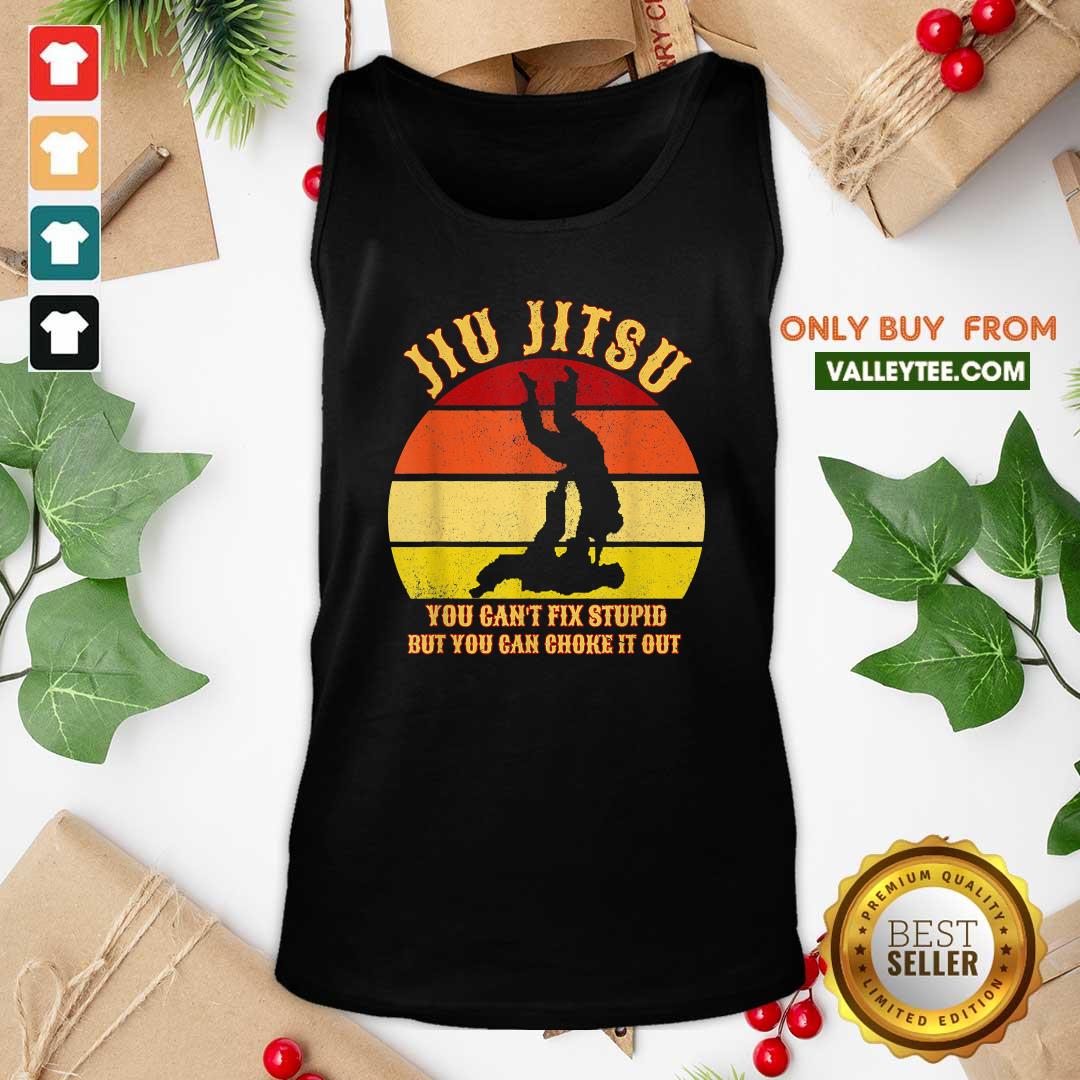 Pretty Jiu Jitsu You Cant Fix Stupid But You Can Choke It Out Vintage Shirt - Image 4
