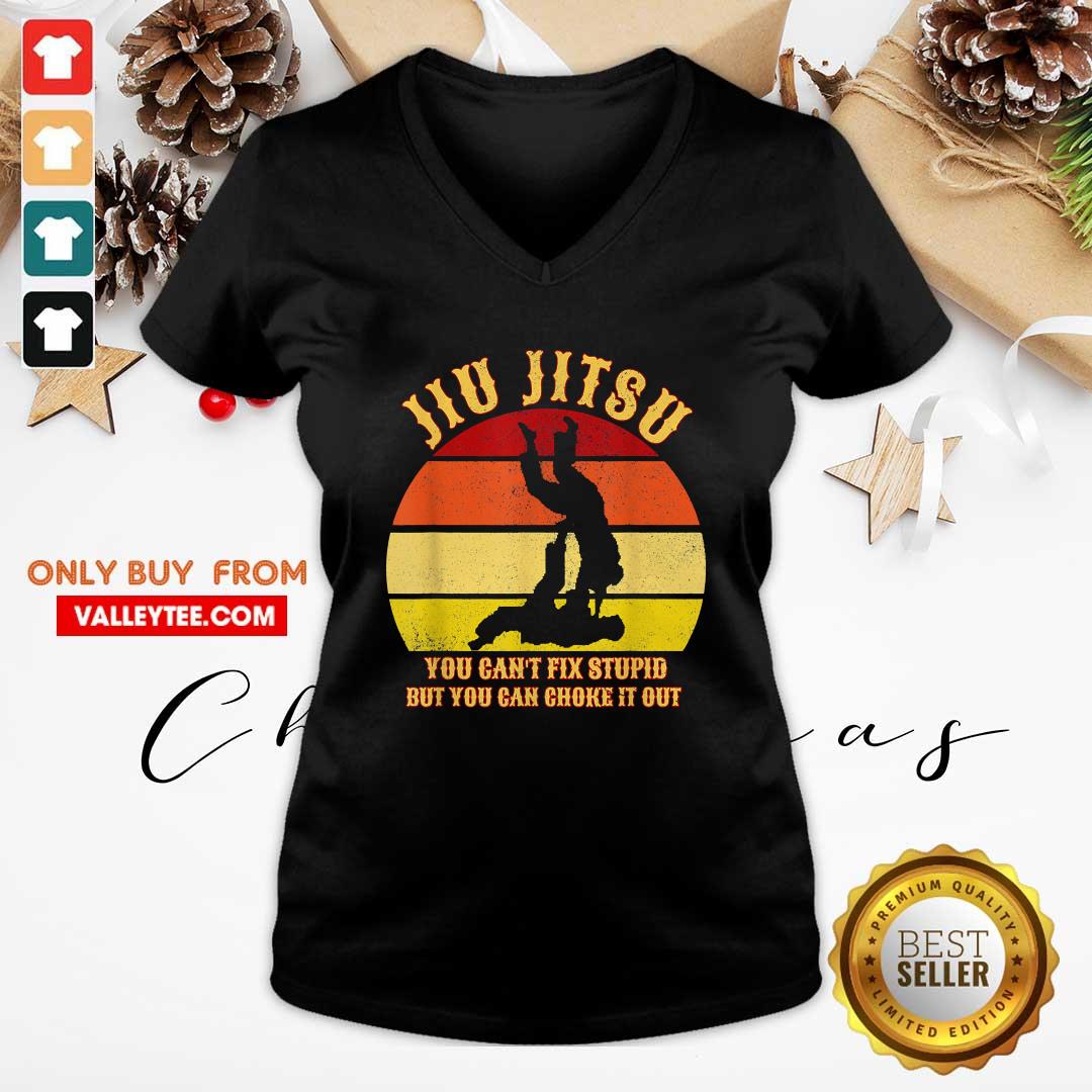 Pretty Jiu Jitsu You Cant Fix Stupid But You Can Choke It Out Vintage Shirt - Image 3