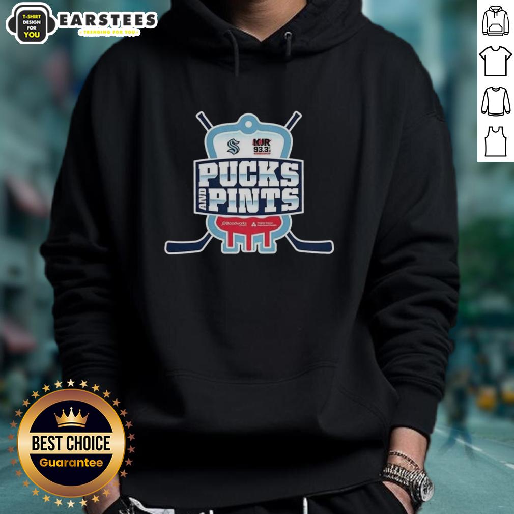Awesome Seattle Kraken Pucks And Pints Logo T-Shirt - Image 2