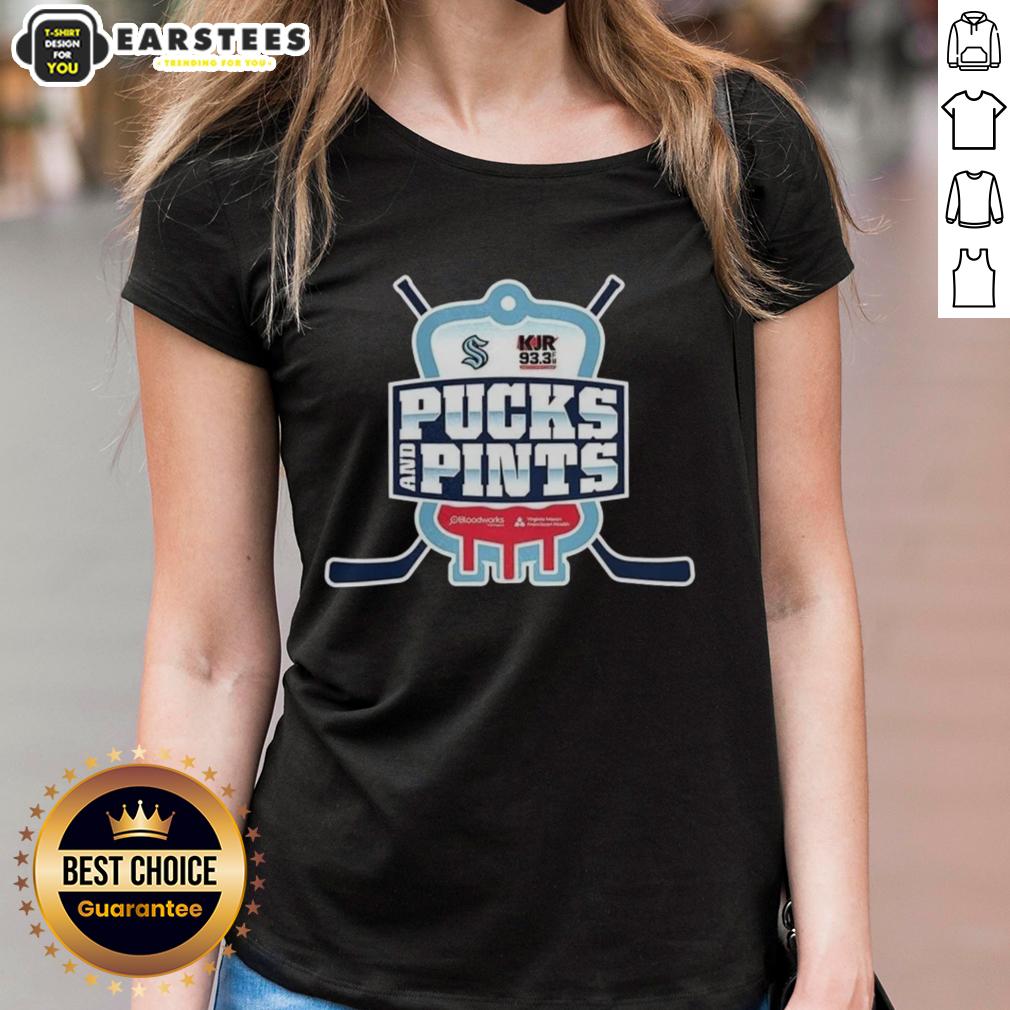 Awesome Seattle Kraken Pucks And Pints Logo T-Shirt - Image 3