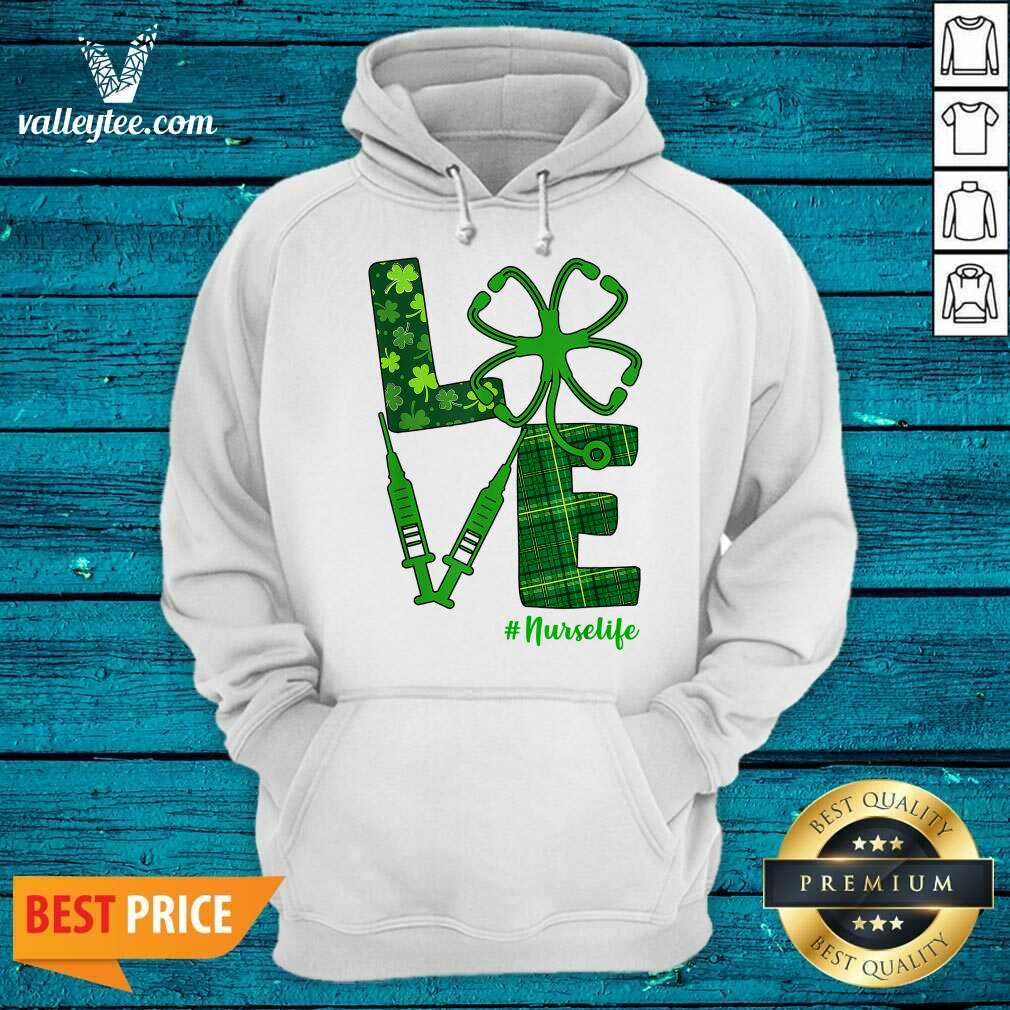 Funny Love Stethoscope Syringe Nurse Life St Patrick’s Day Shirt - Image 2