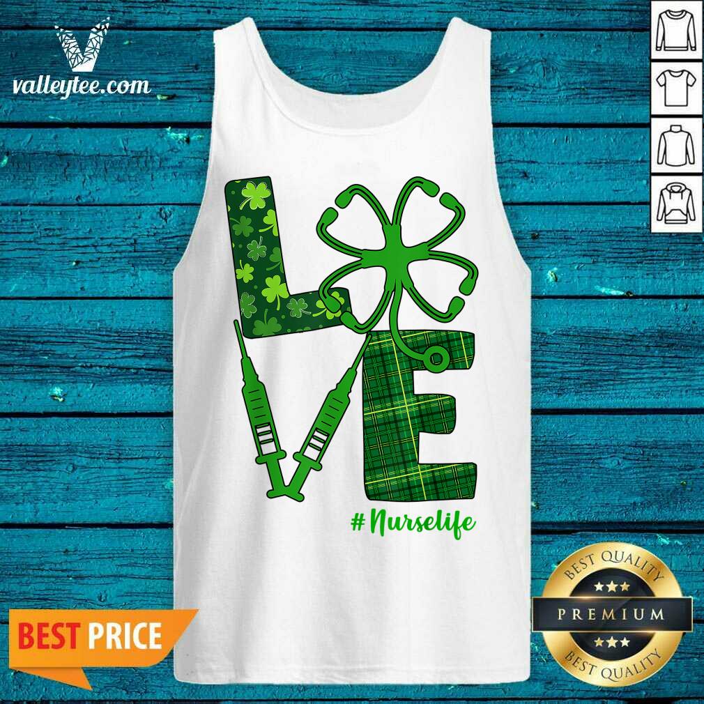 Funny Love Stethoscope Syringe Nurse Life St Patrick’s Day Shirt - Image 4