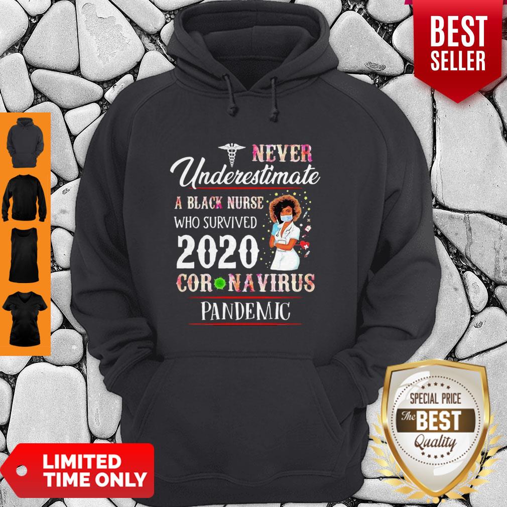 Never Underestimate A Black Nurse Who Survived 2020 Coronavirus Pandemic Shirt - Image 5