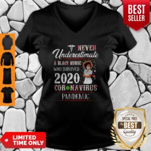 Alternative view of Never Underestimate A Black Nurse Who Survived 2020 Coronavirus Pandemic Shirt