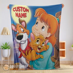Perfect Disney Oliver & Company Jenny Foxworth Oliver Dodger Blanket Fleece Customized Blanket