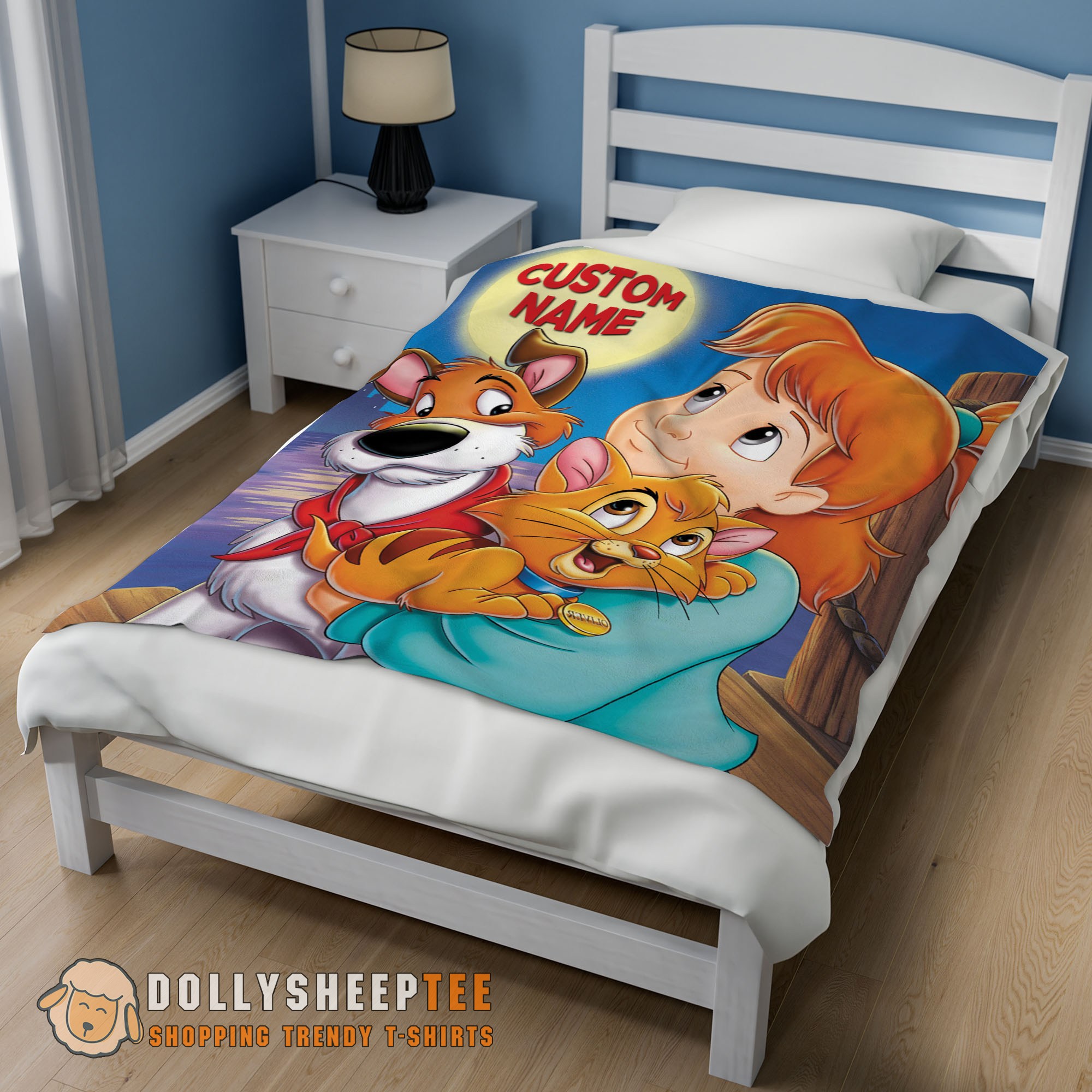 Perfect Disney Oliver & Company Jenny Foxworth Oliver Dodger Blanket Fleece Customized Blanket - Image 2