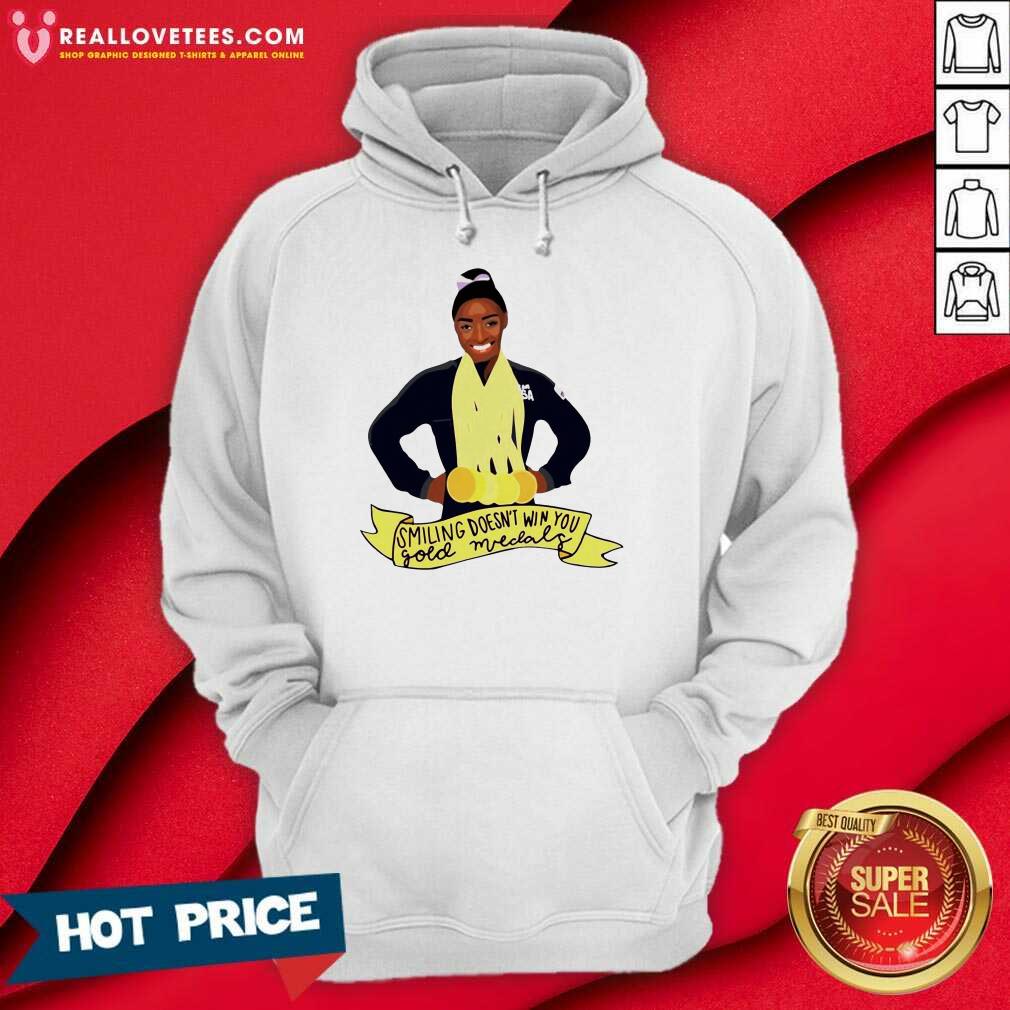 Simone Arianne Biles Smiling Doesn’t Win You Gold Medals Waterproof Shirt - Image 4