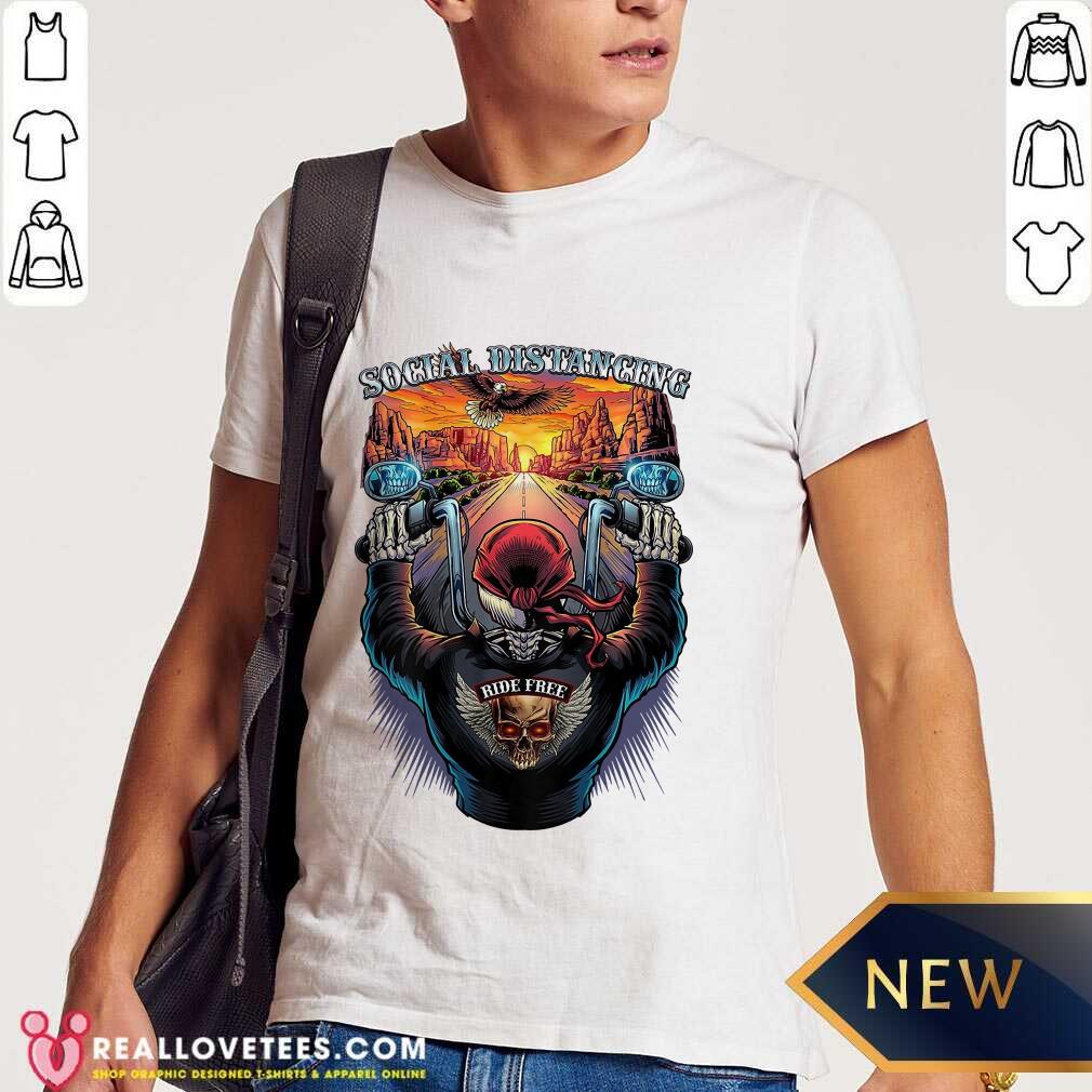 Social Distance Motorcycle Biker Skull 2021 Shirt