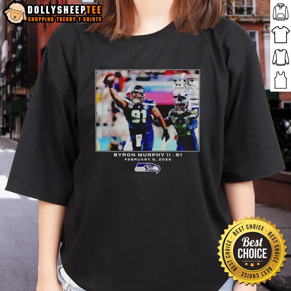 Good Byron Murphy Ii Seattle Seahawks Football NFL 2026 Photo T-Shirt - Image 3