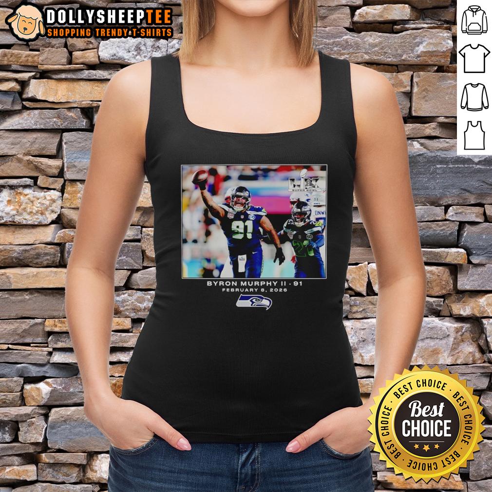 Good Byron Murphy Ii Seattle Seahawks Football NFL 2026 Photo T-Shirt - Image 4