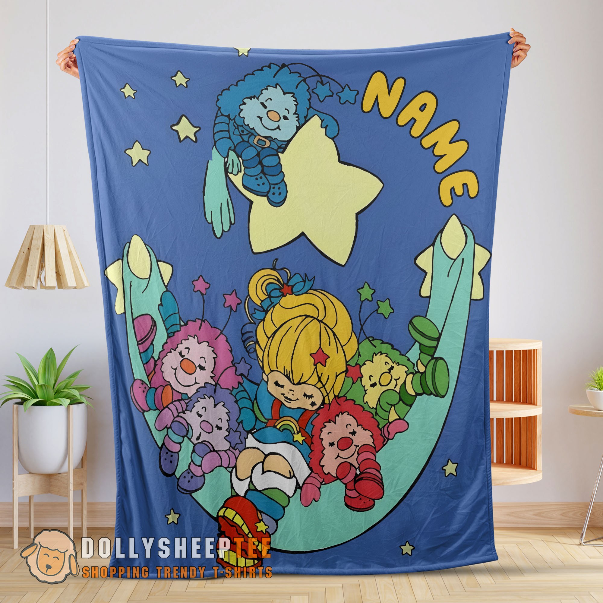 Official Perfect Rainbow Brite Sleeping On The Star Blanket Fleece Customized Blanket