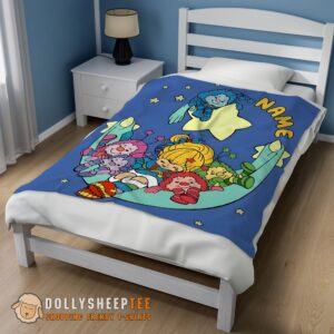 Alternative view of Official Perfect Rainbow Brite Sleeping On The Star Blanket Fleece Customized Blanket