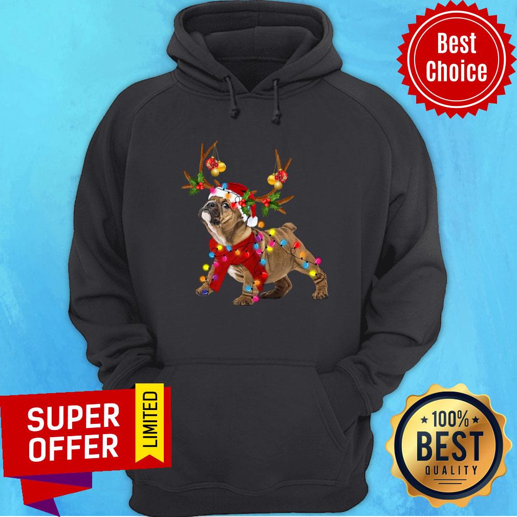 Bulldog Gorgeous Reindeer Christmas Shirt - Image 2