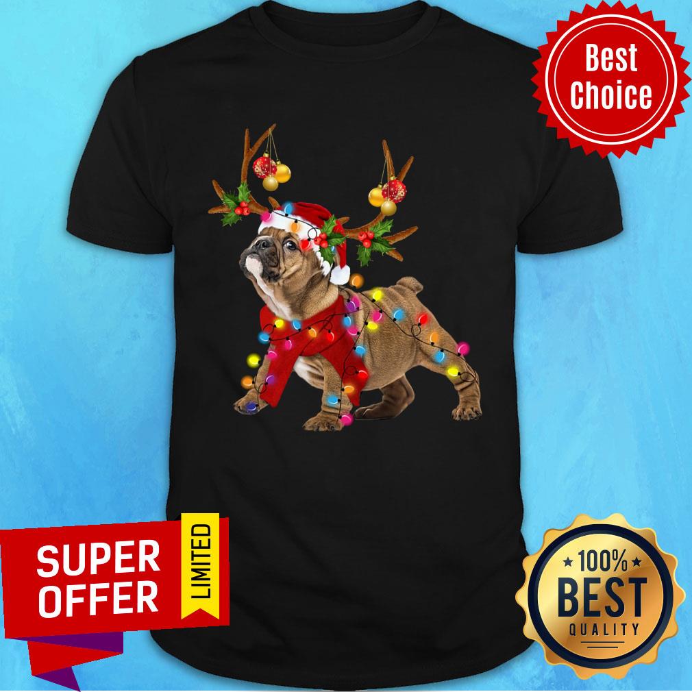 Bulldog Gorgeous Reindeer Christmas Shirt