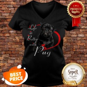 Alternative view of Nice Life Is Better With Pug Black Shirt