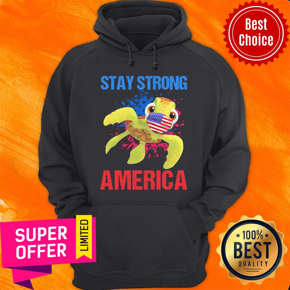Turtle Face Mask Stay Strong American Flag Shirt - Image 2