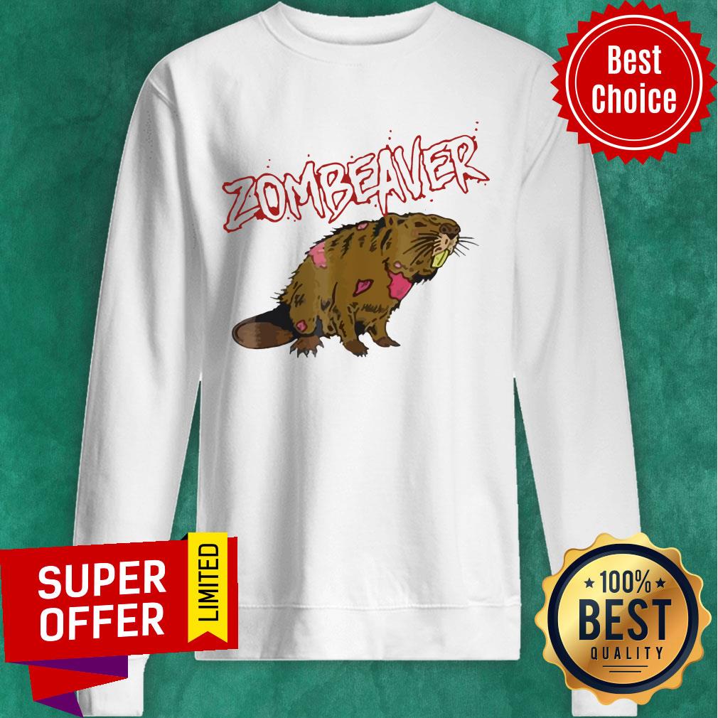 Awesome Zombie Animal Zombeaver Wild Life Halloween Tee Shirt - Image 2