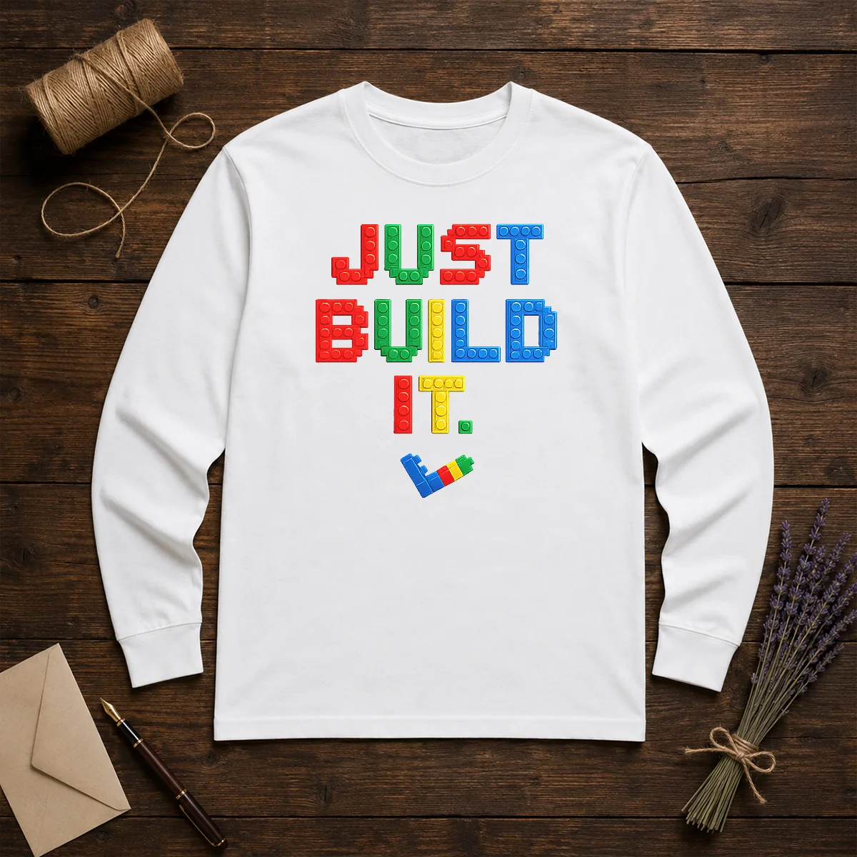 Top Just Build It Master Builder Building Block Shirt - Image 5