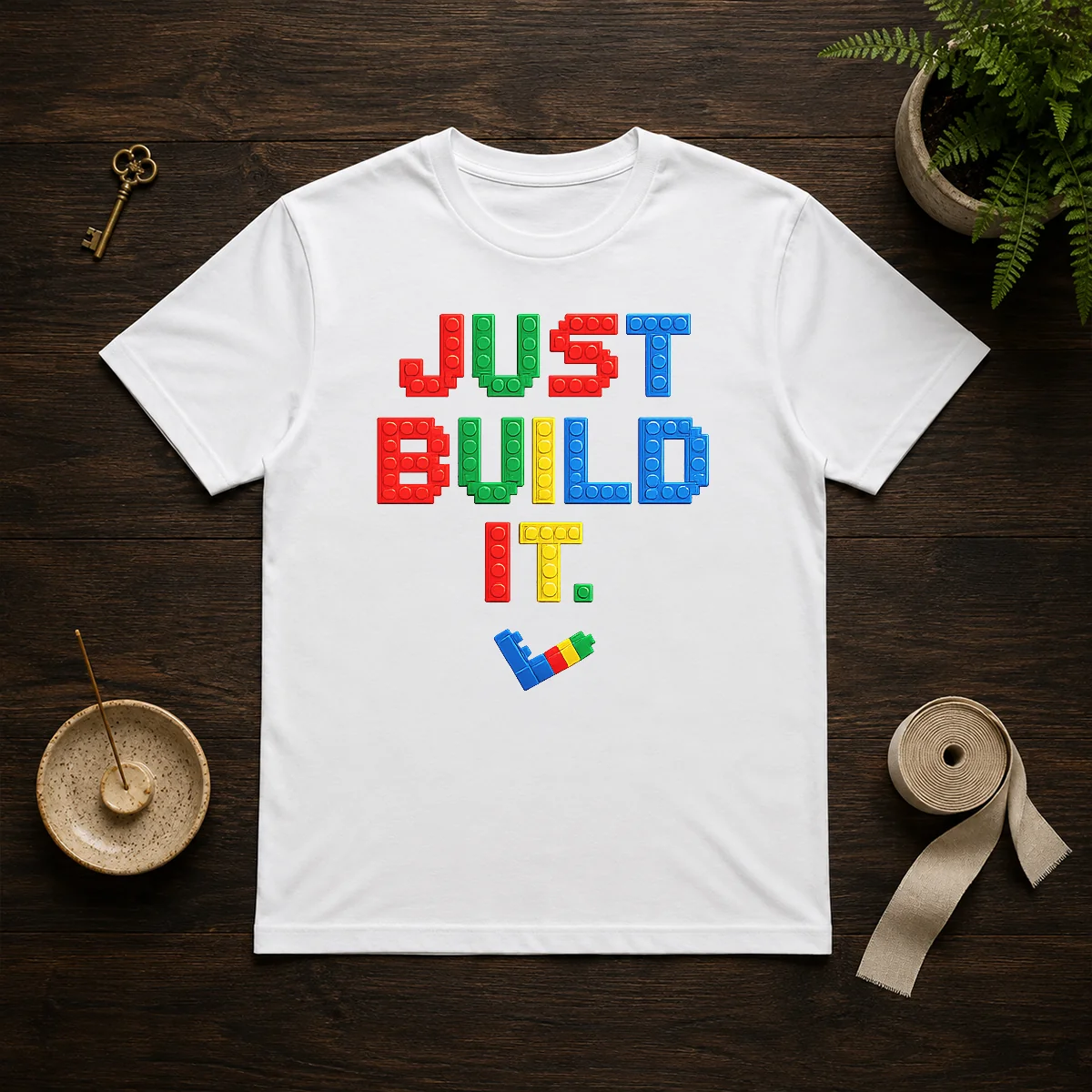 Top Just Build It Master Builder Building Block Shirt