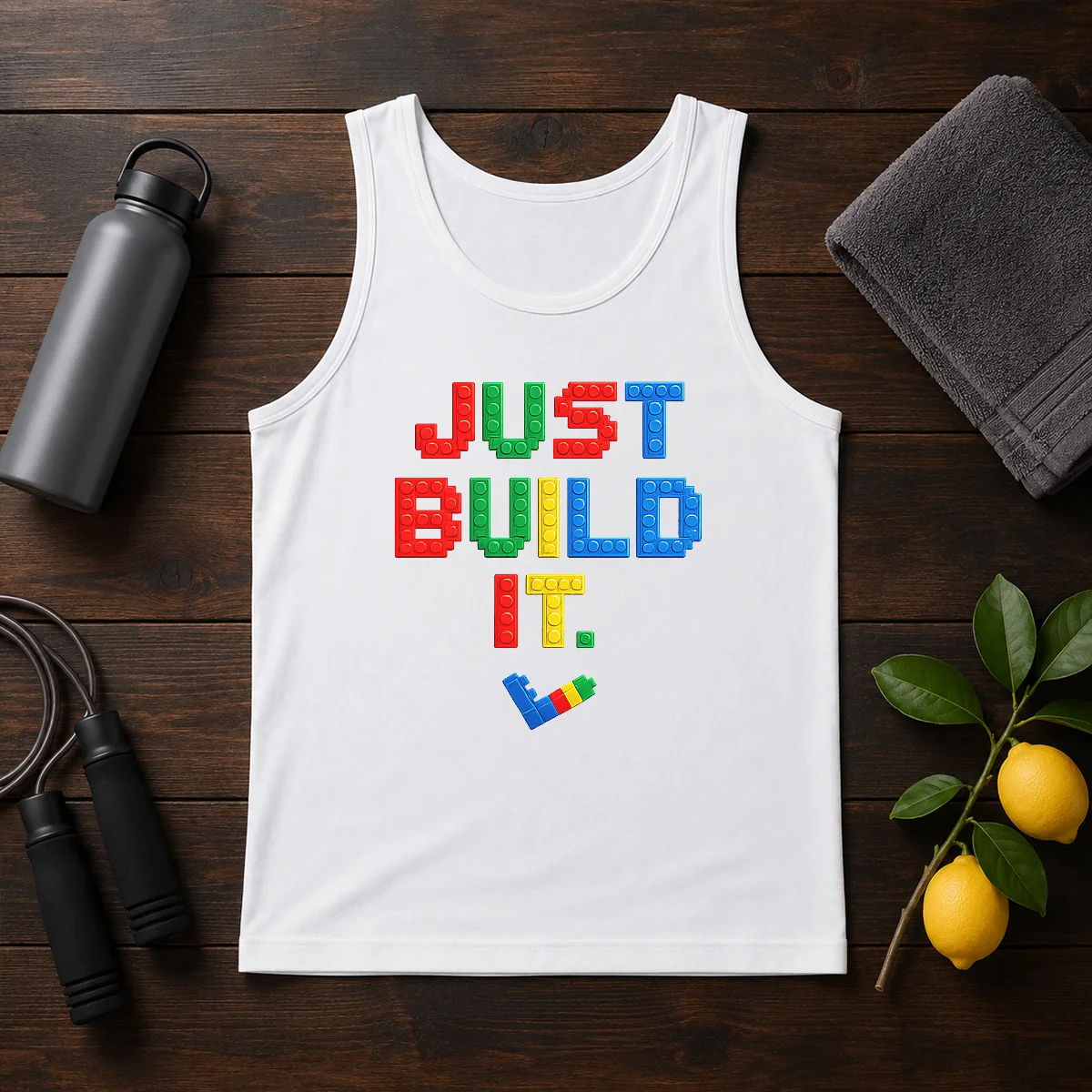 Top Just Build It Master Builder Building Block Shirt - Image 3