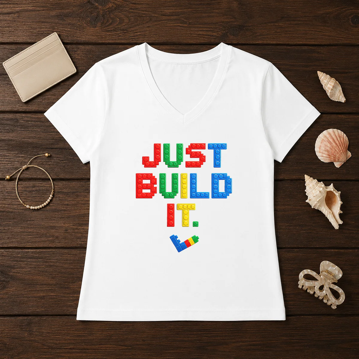Top Just Build It Master Builder Building Block Shirt - Image 2