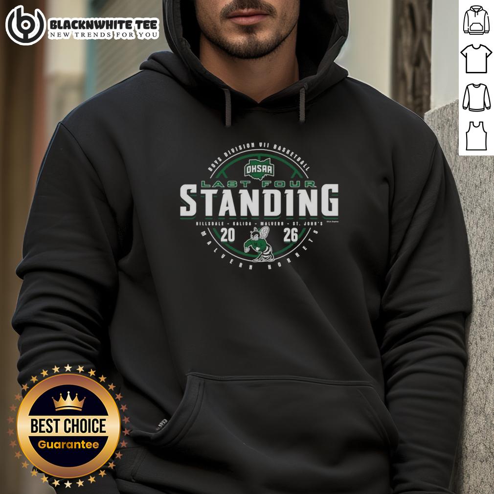 Original Malvern Hornets 2026 OHSAA Boys Basketball Division 7 Last Four Standing T-Shirt - Image 2