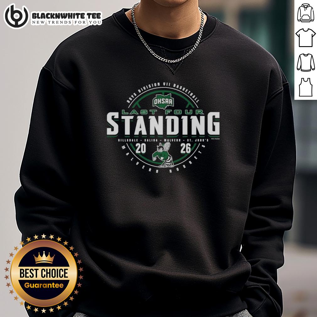 Original Malvern Hornets 2026 OHSAA Boys Basketball Division 7 Last Four Standing T-Shirt - Image 5
