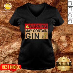 Alternative view of Happy Warning May Contain Gin Wine Funny T-shirt