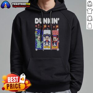 Alternative view of Premium Dunkin Mickey Mouse Patriotic Statue Of Liberty Uncle Sam Shirt