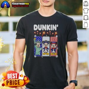 Premium Dunkin Mickey Mouse Patriotic Statue Of Liberty Uncle Sam Shirt