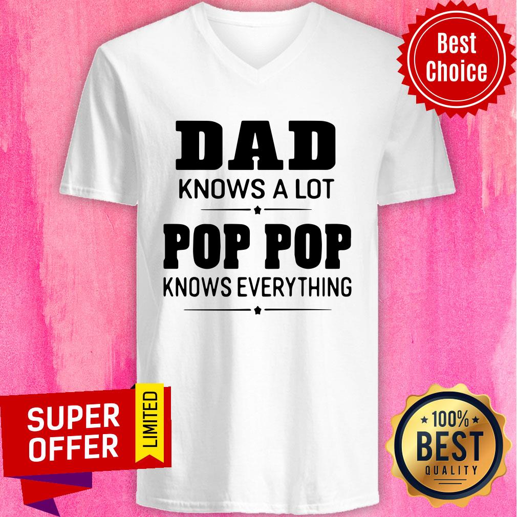 Top Dad Knows A Lot Pops Everything Shirt - Image 4