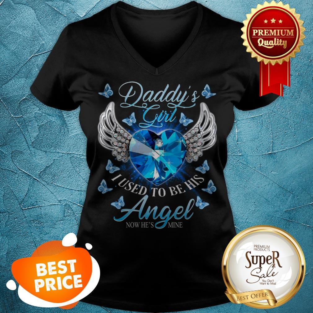 Nice Daddy’s Girl I Used To Be His Angel Now He’s Mine Diamond Heart Shirt - Image 2