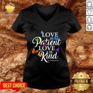 Alternative view of Top Womens Love Is Patient Love Is Kind 1 Corinthians 13 Butterfly Art Shirt