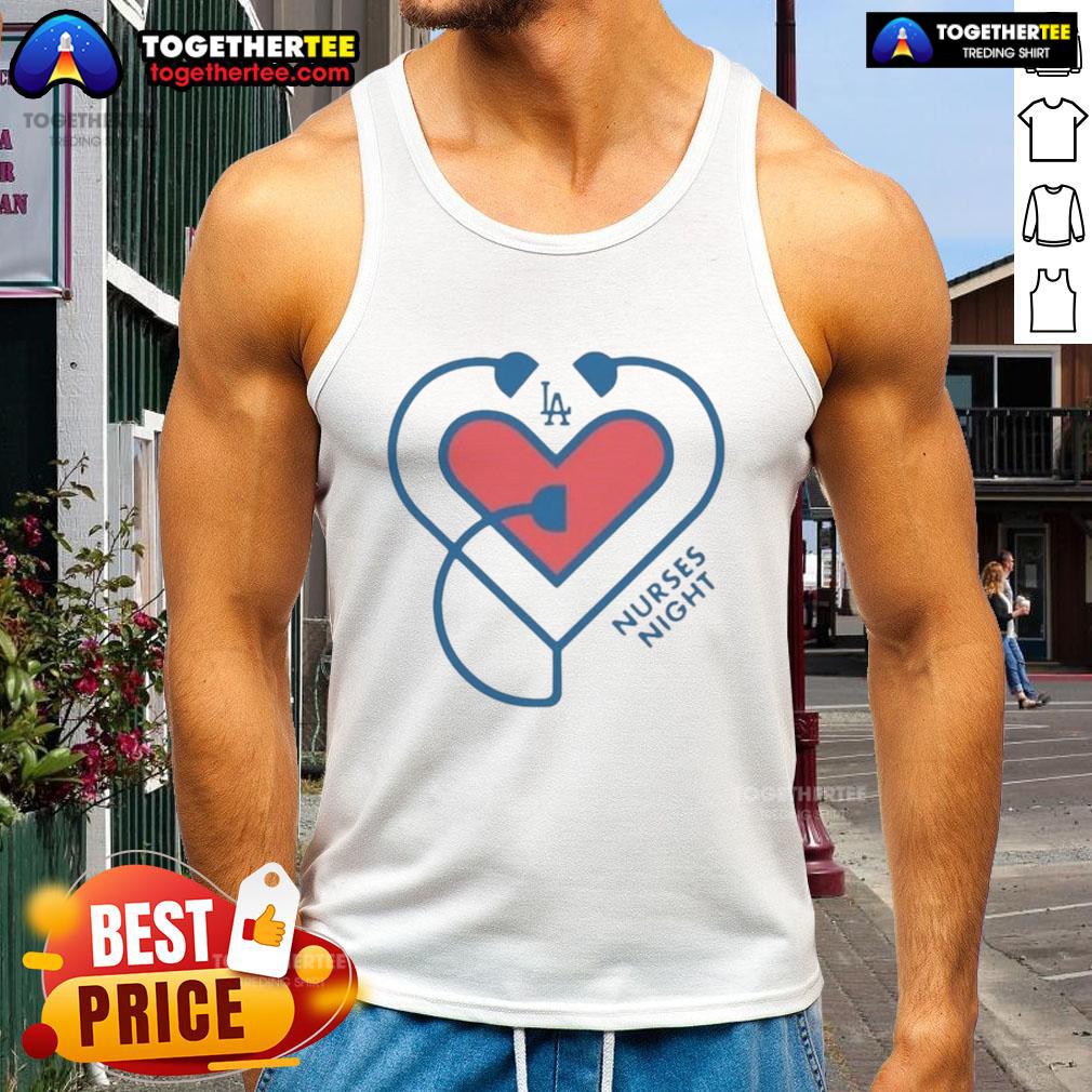 Nice Los Angeles Dodgers Nurses Night Heart T-Shirt - Image 4