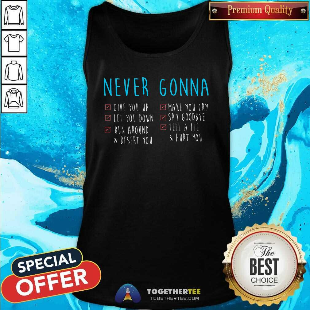 Official Never Gonna 80s Music Retro Lyrics Rickroll T-Shirt - Image 4