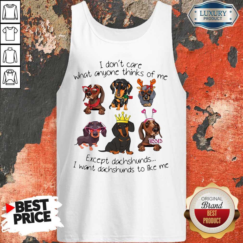 I Don't Care What Anyone Thinks Of Me Except Dachshunds Shirt - Image 4