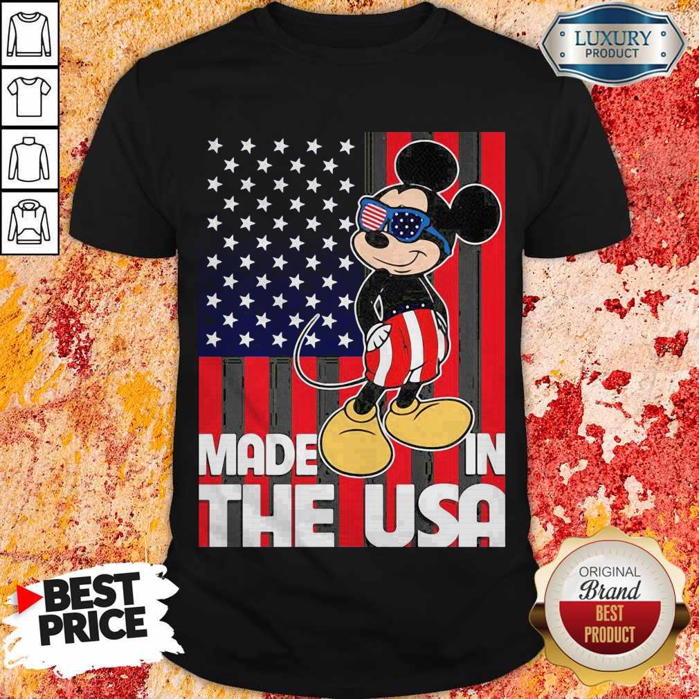 Mickey Mouse Made In The USA Flag Independence Day Shirt
