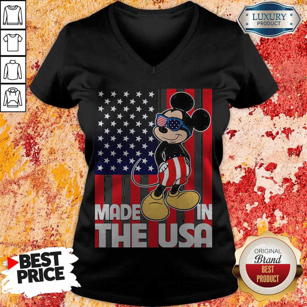 Mickey Mouse Made In The USA Flag Independence Day Shirt - Image 4