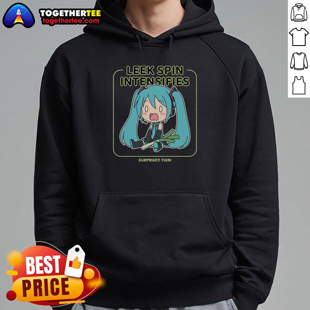 Top Leek Spin Intensifies Surprised Chibi Miku T-Shirt - Image 2