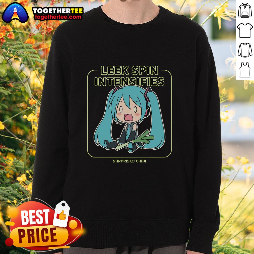 Top Leek Spin Intensifies Surprised Chibi Miku T-Shirt - Image 5
