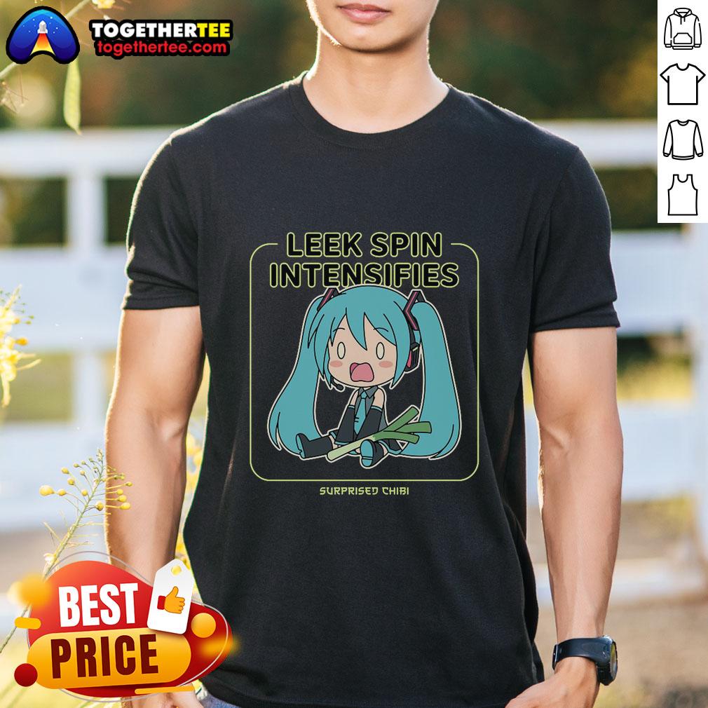 Top Leek Spin Intensifies Surprised Chibi Miku T-Shirt