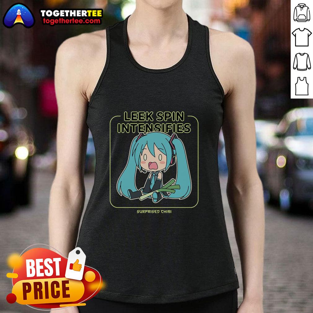 Top Leek Spin Intensifies Surprised Chibi Miku T-Shirt - Image 4