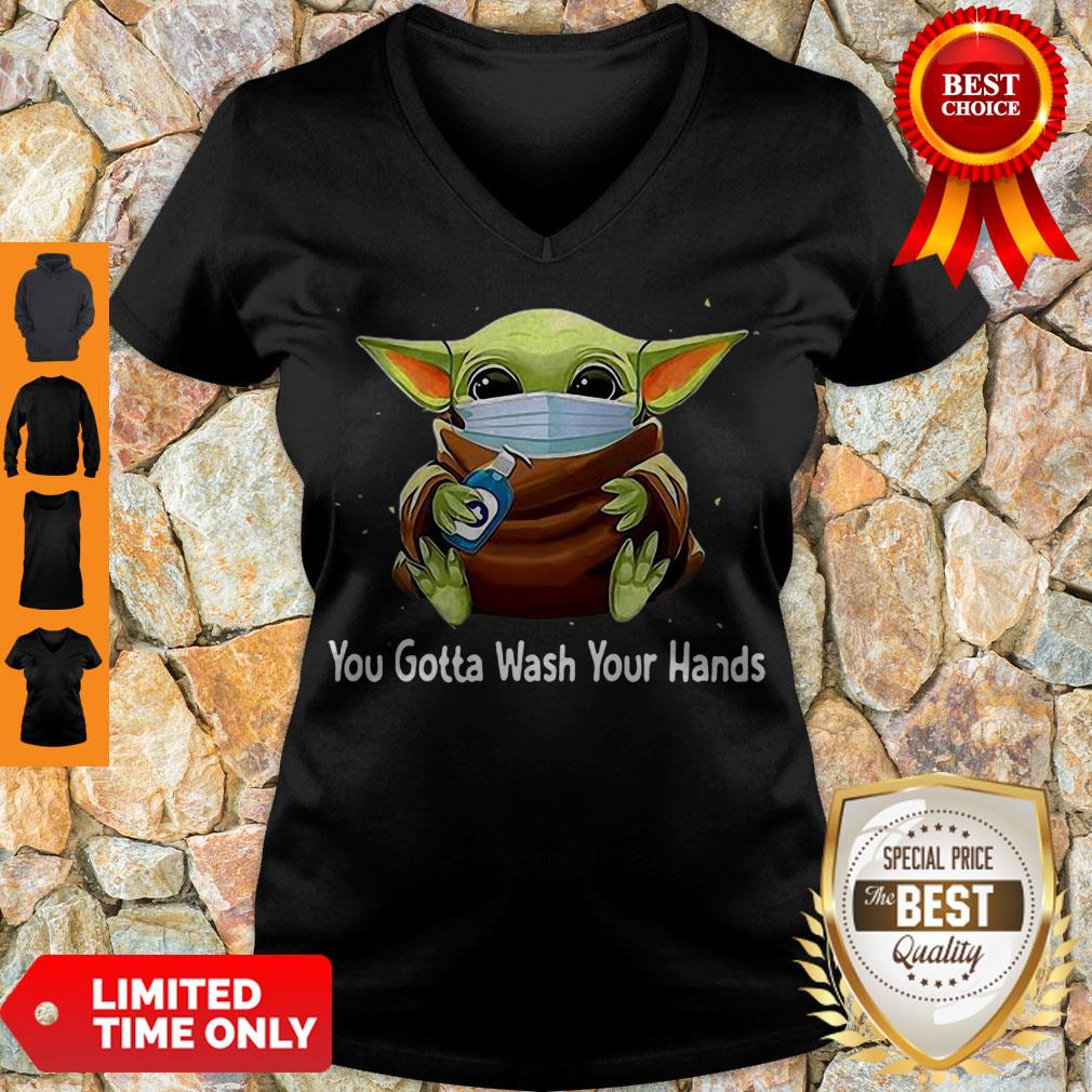 Cute Star Wars Baby Yoda You Gotta Wash Your Hands Shirt - Image 2