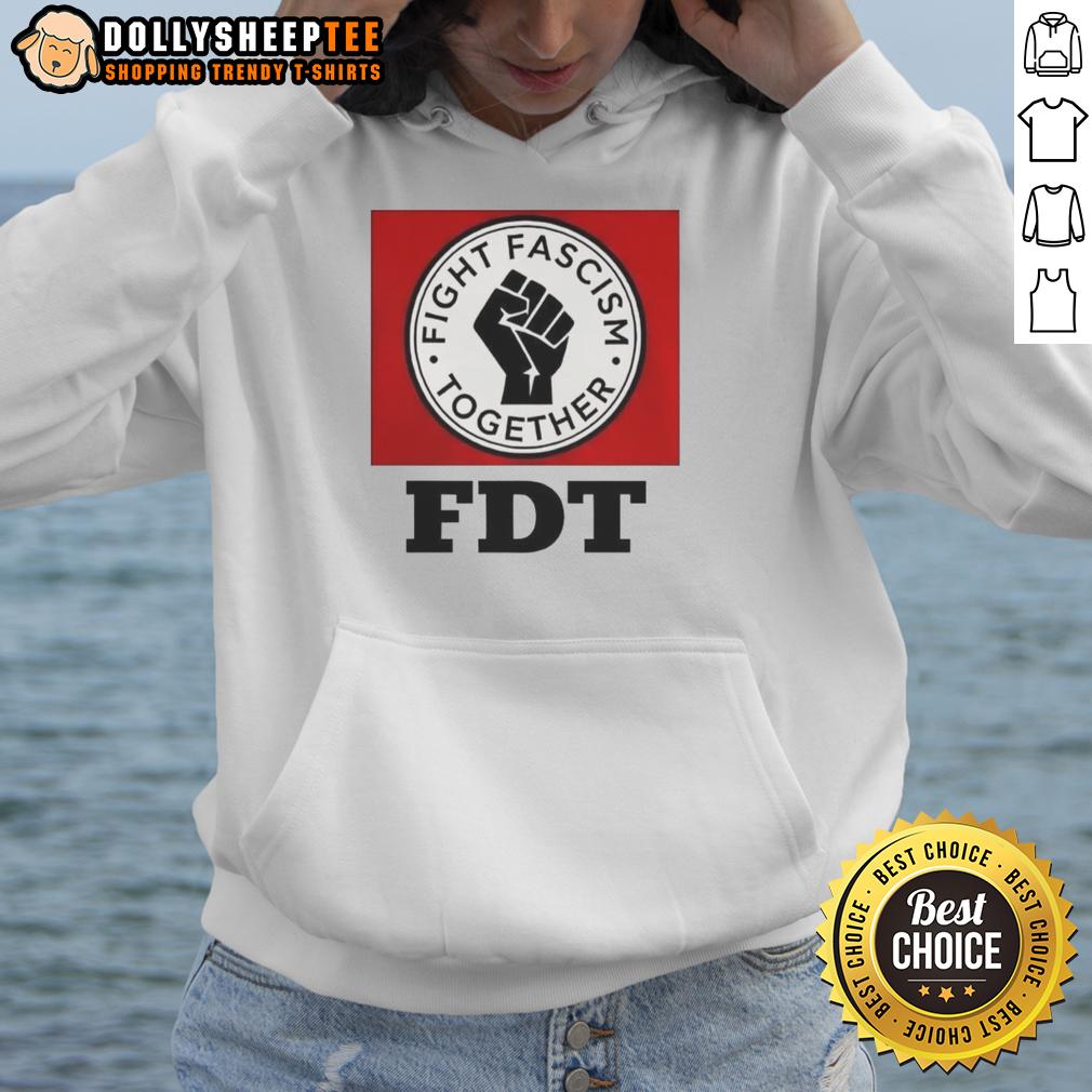 Hot Fight Fascism Together Logo T-Shirt - Image 2