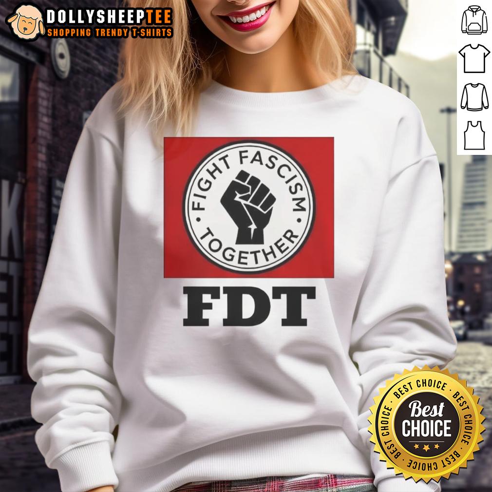 Hot Fight Fascism Together Logo T-Shirt - Image 5